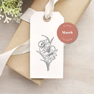 Daffodil Plant Rubber Stamp