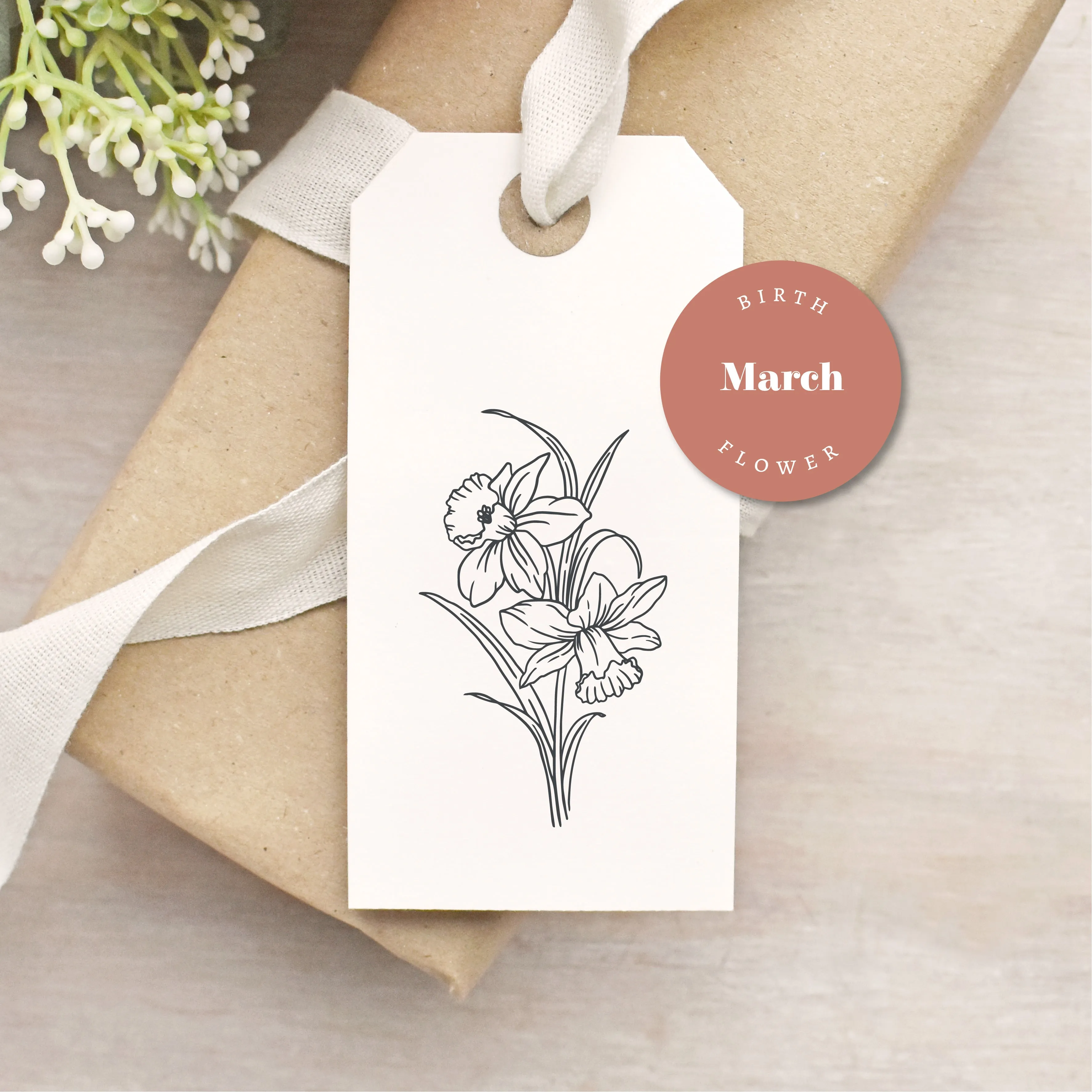 Daffodil Plant Rubber Stamp