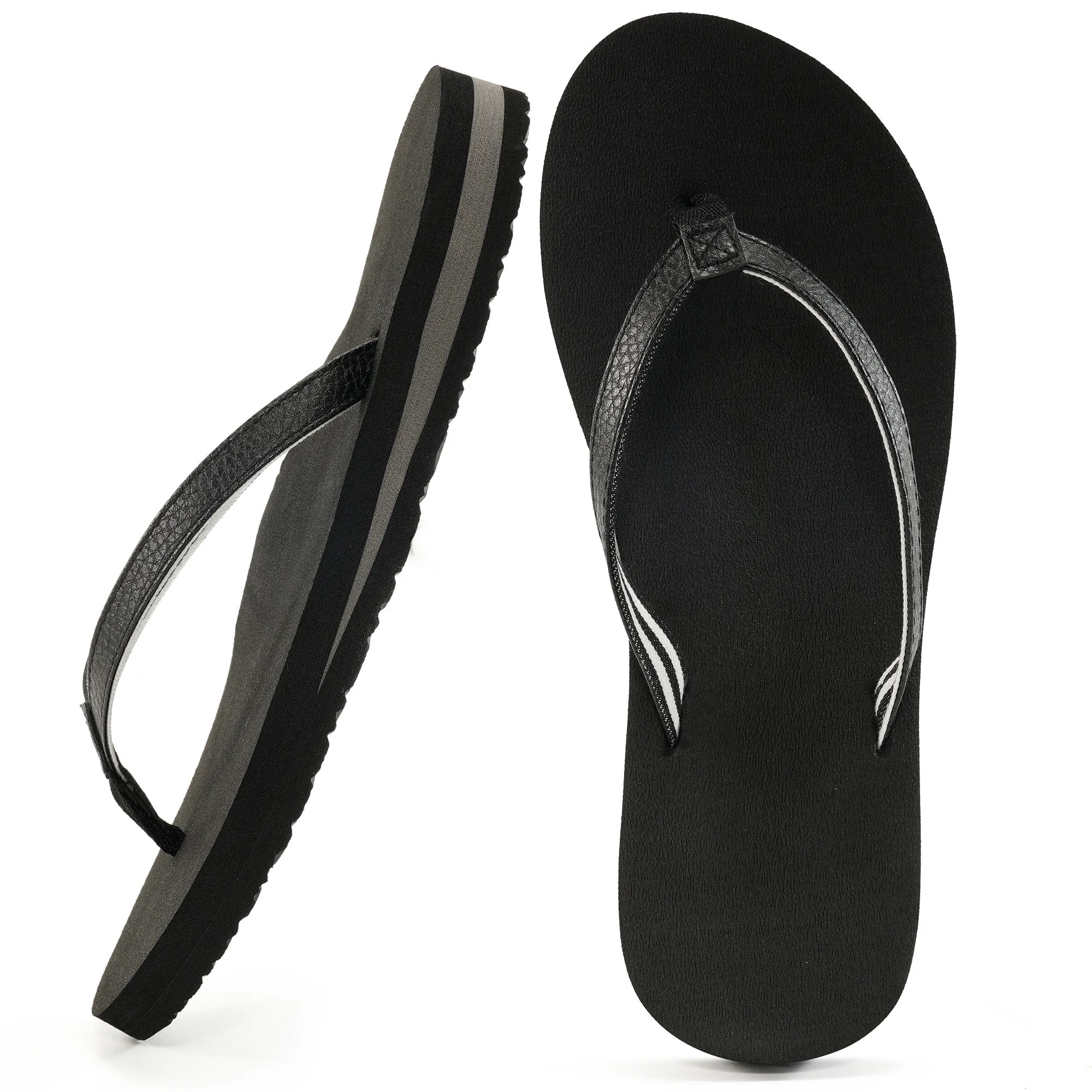 Ecetana Womens Flip Flops with Arch Support Comfortable Yoga Foam Cushion Walking Beach Sandals for Women