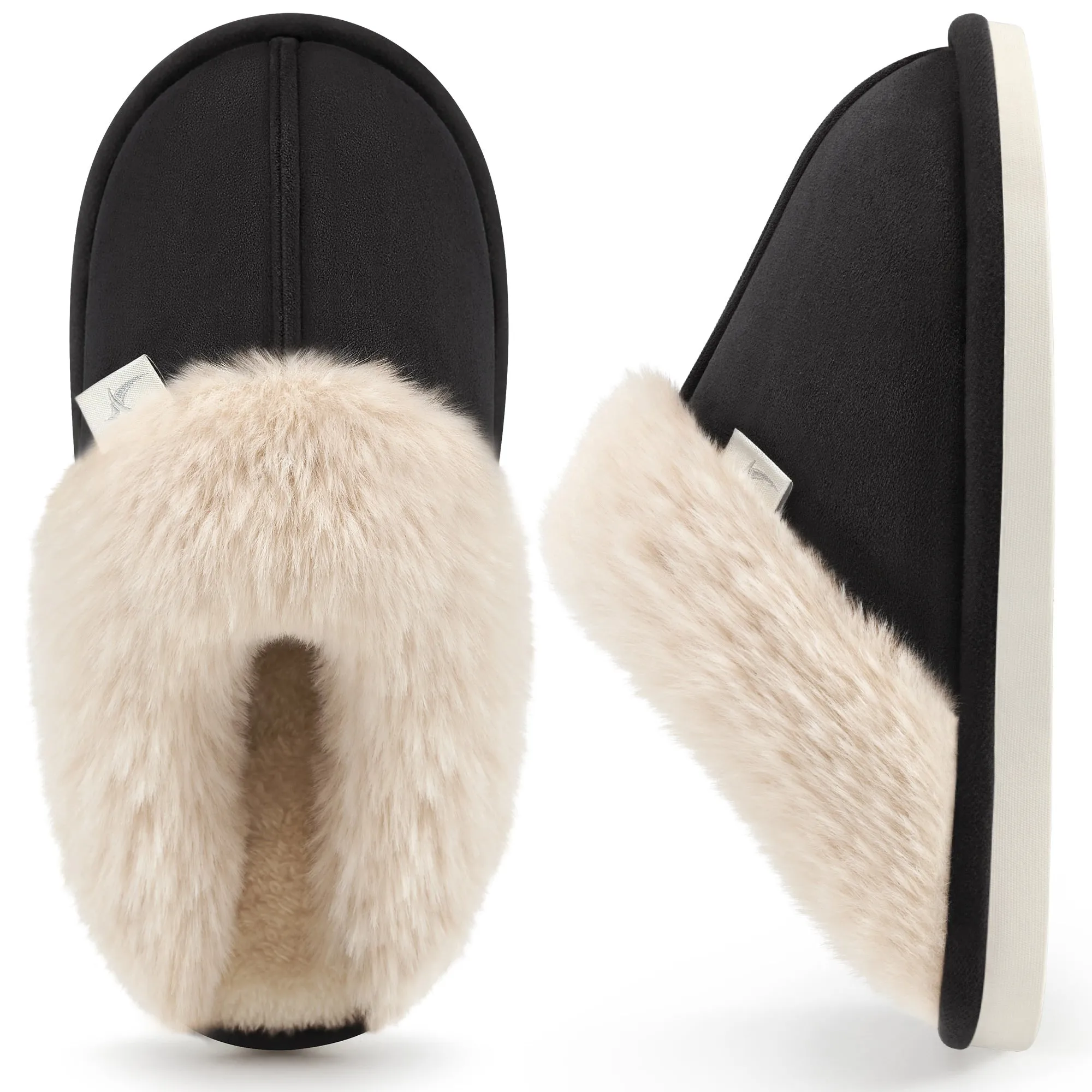 Ecetana Womens Slipper with Memory Foam Fluffy Soft Warm Slip On House Shoes