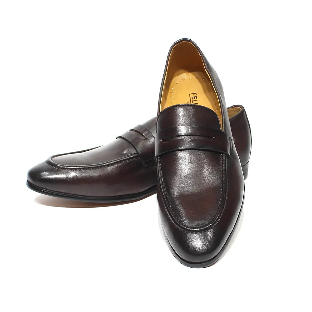 Elegant Penny Loafers Leather Men Shoes