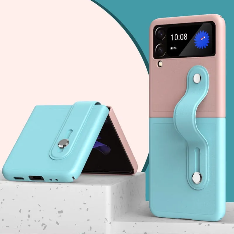 Etui Cover Składane - Samsung Galaxy Z Flip 4 - Różowo-Miętowy