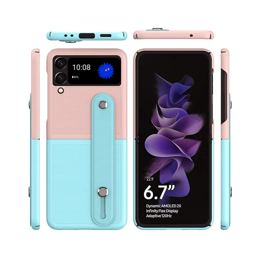 Etui Cover Składane - Samsung Galaxy Z Flip 4 - Różowo-Miętowy