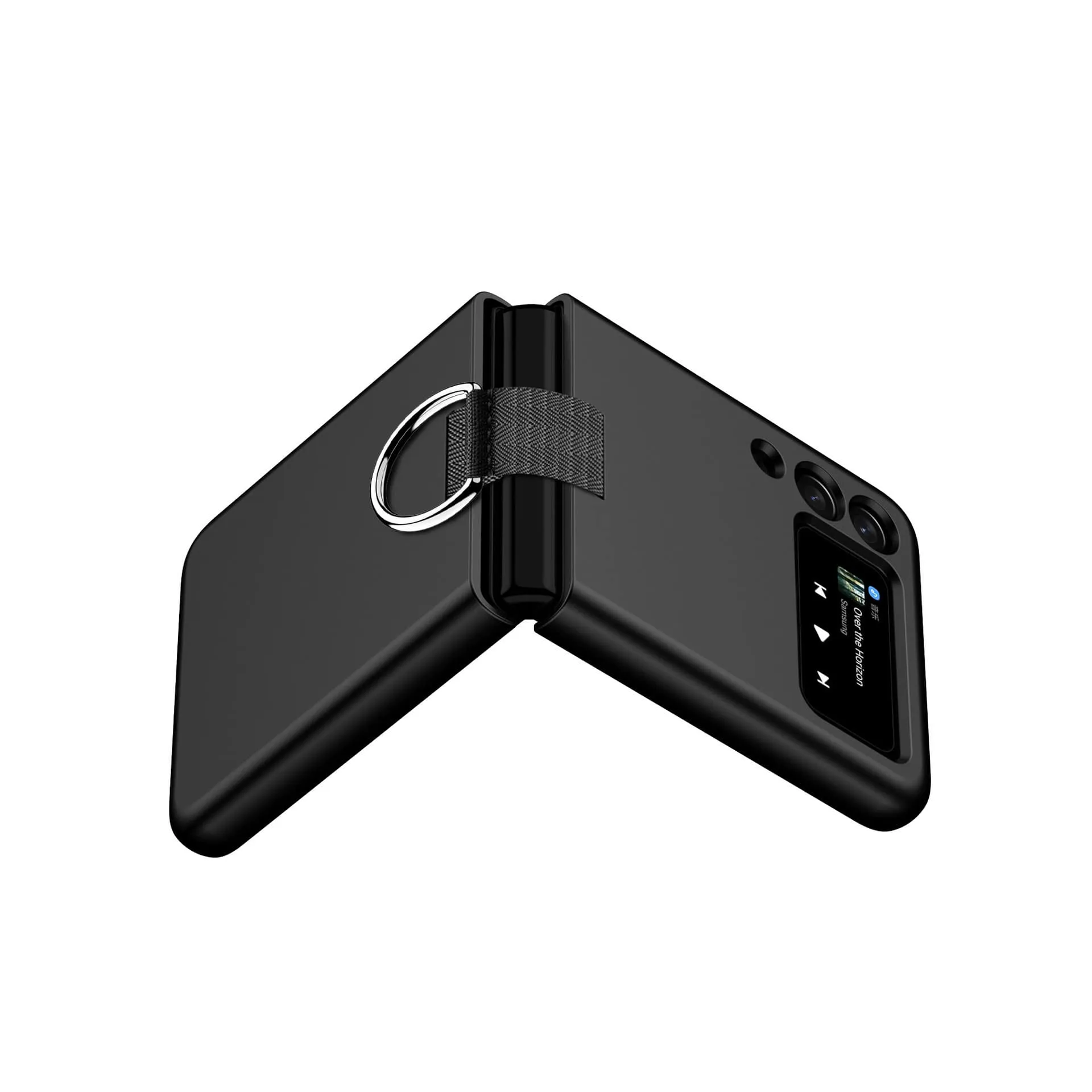 Etui z Ringiem Flip Case do Samsung Galaxy Z Flip 4 - Czarny
