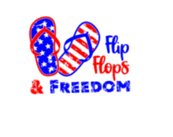 Flip Flops and Freedom, 4th of July, Gray Short Sleeve Unisex T-shirt