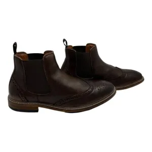 FLORSHEIM Streets WT Boot Size MENS 8M Brown Leather Wingtip Chelsea (11835-200)