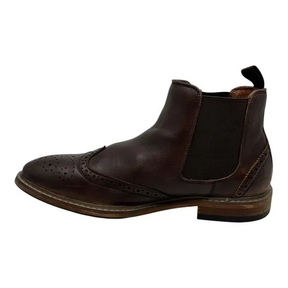 FLORSHEIM Streets WT Boot Size MENS 8M Brown Leather Wingtip Chelsea (11835-200)