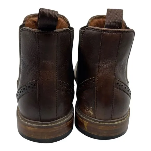 FLORSHEIM Streets WT Boot Size MENS 8M Brown Leather Wingtip Chelsea (11835-200)