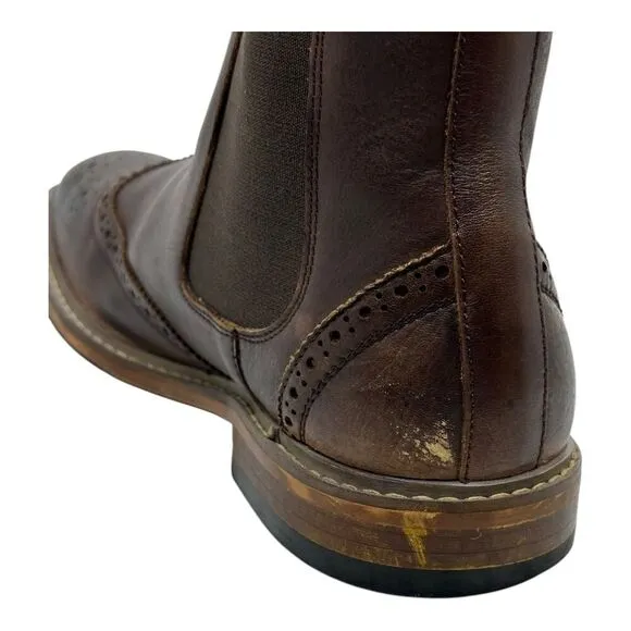 FLORSHEIM Streets WT Boot Size MENS 8M Brown Leather Wingtip Chelsea (11835-200)