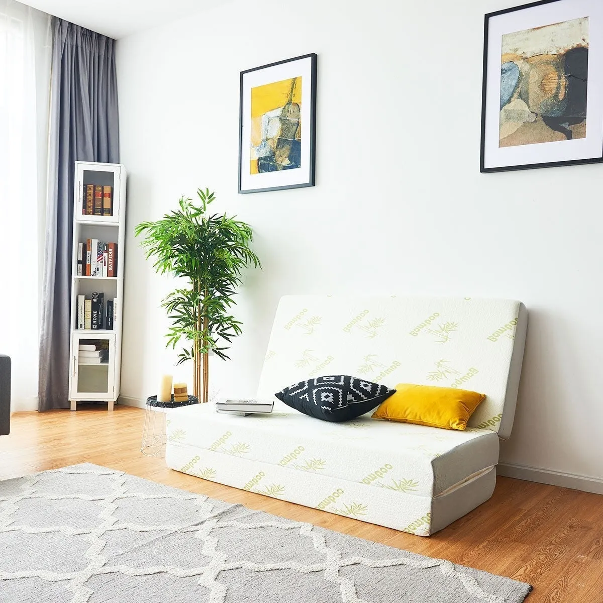 Full size 6-inch Thick Folding Memory Foam Mattress with Washable Cover