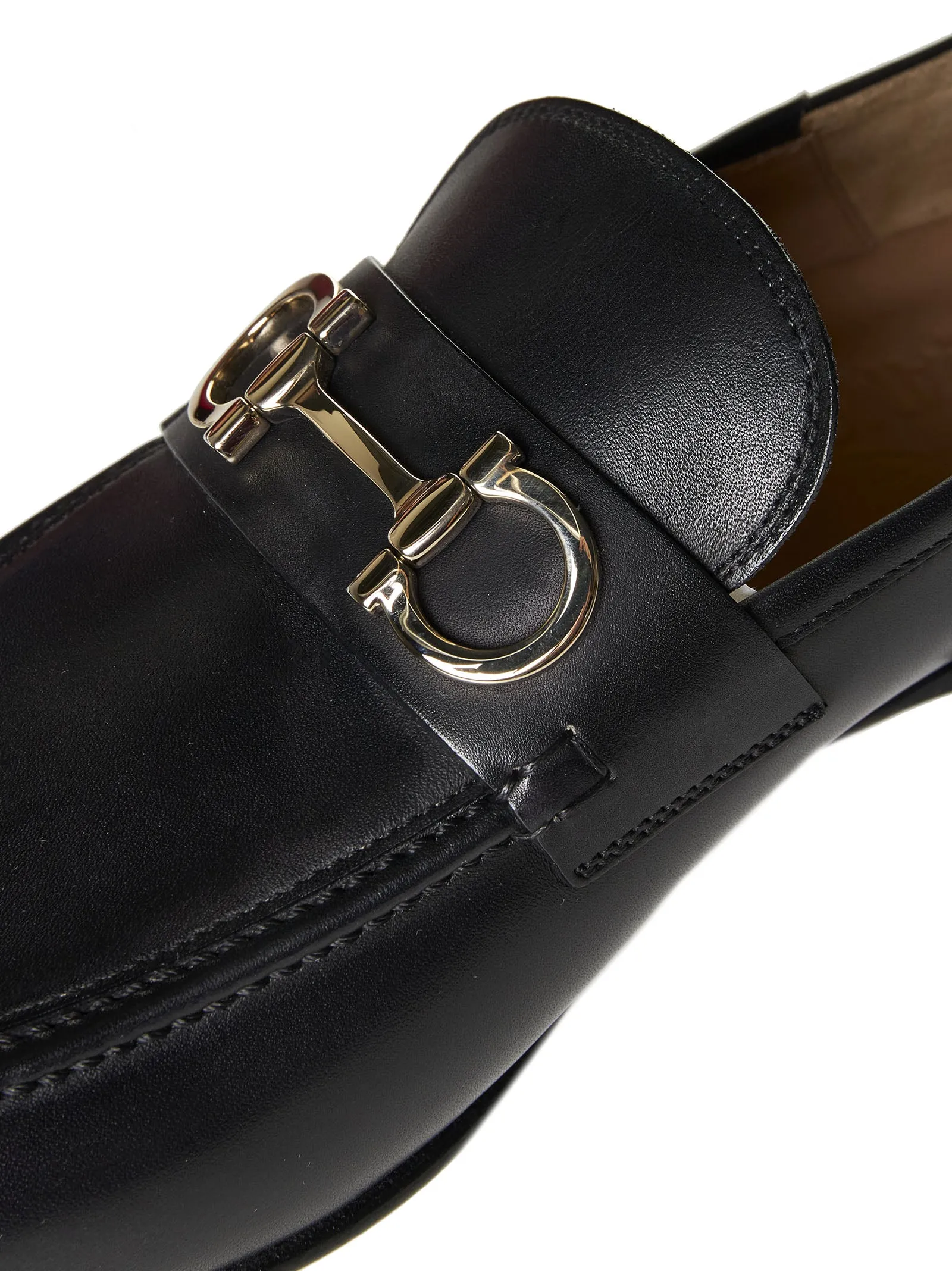 Gancini leather loafers