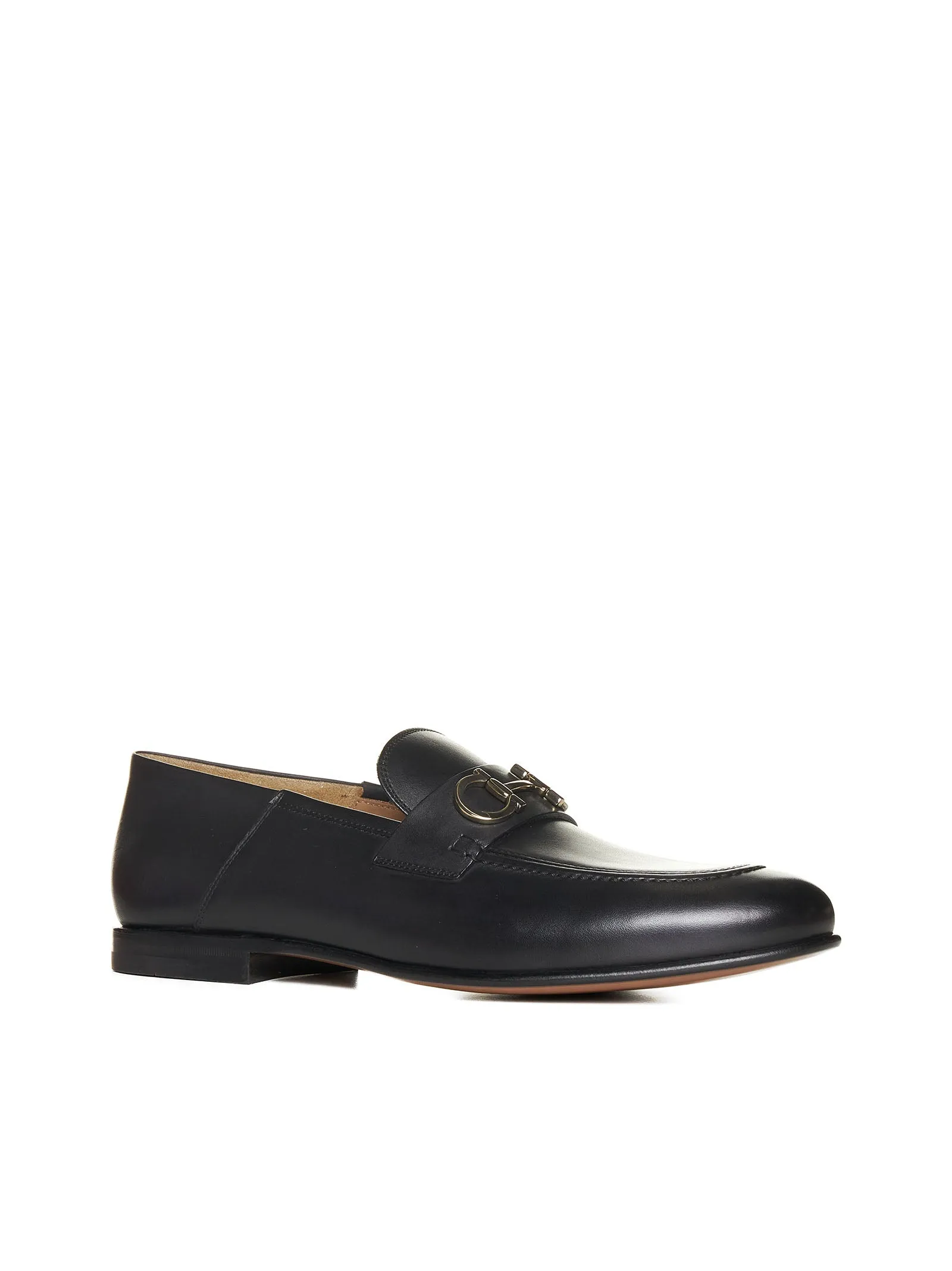 Gancini leather loafers