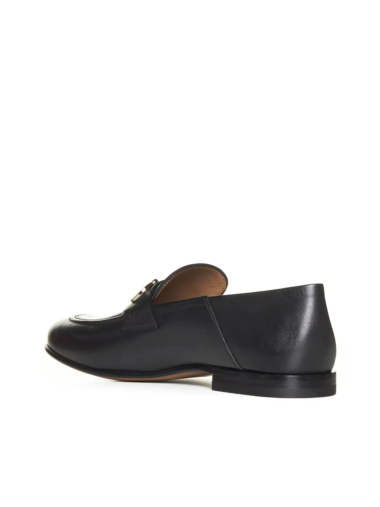 Gancini leather loafers