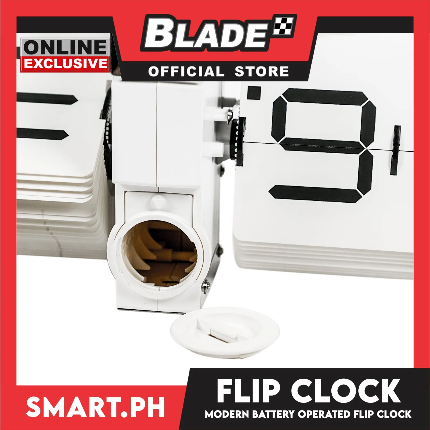 Gifts Clock Flip Big With Stand White Color HY-F018