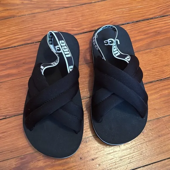 Girls Size 13 Black Authentic UGG Slippers