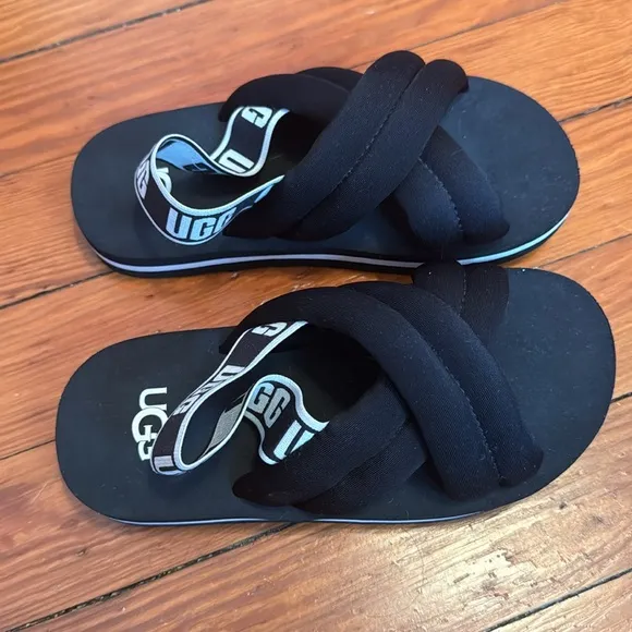 Girls Size 13 Black Authentic UGG Slippers