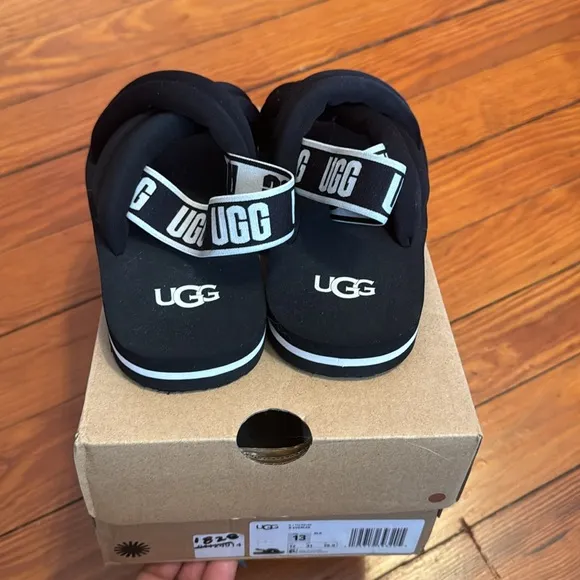 Girls Size 13 Black Authentic UGG Slippers