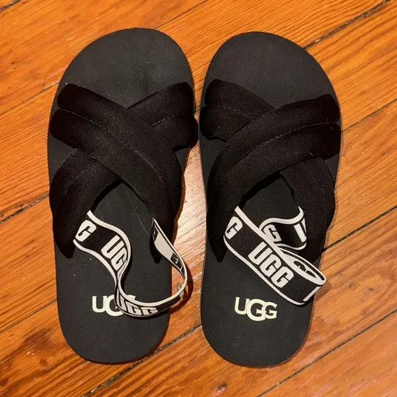 Girls Size 13 Black Authentic UGG Slippers