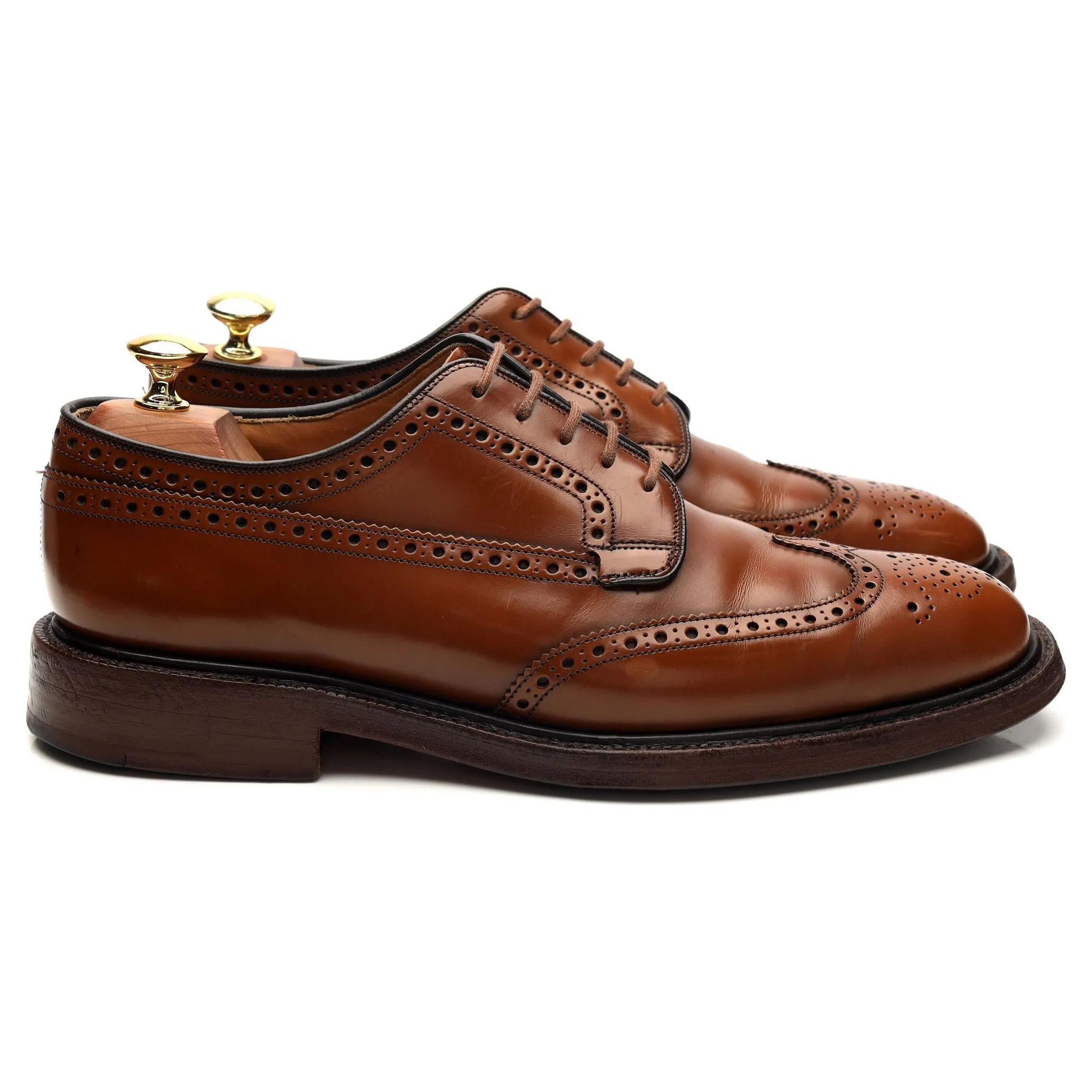 'Grafton' Brown Leather Derby Brogues UK 8 F