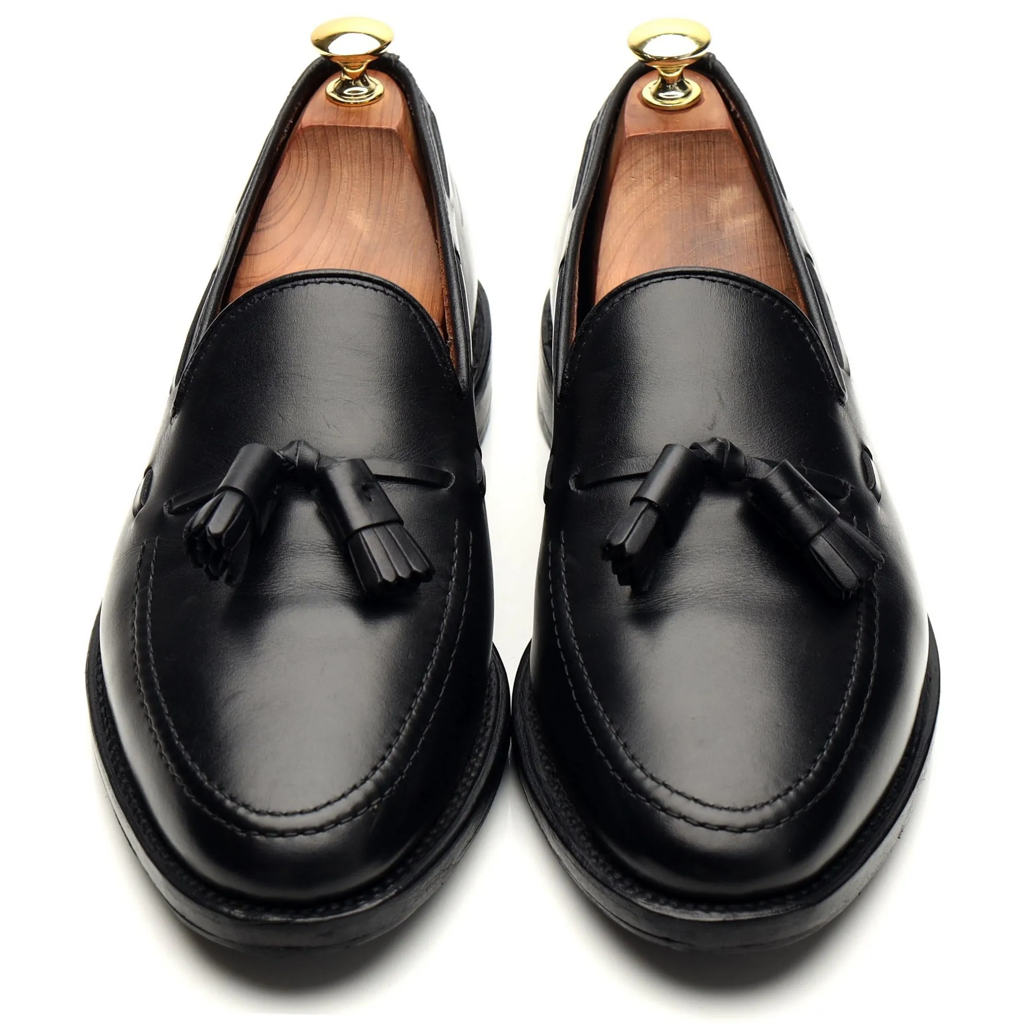 'Grayson' Black Leather Tassel Loafer UK 8 US 9 D