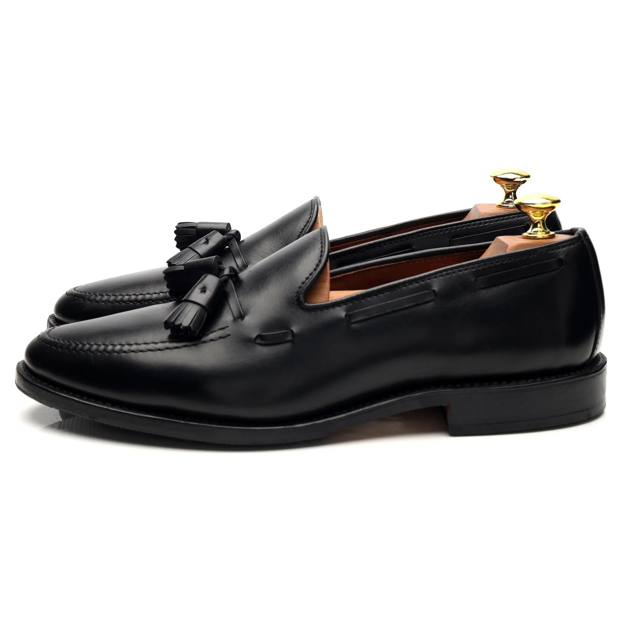 'Grayson' Black Leather Tassel Loafer UK 8 US 9 D
