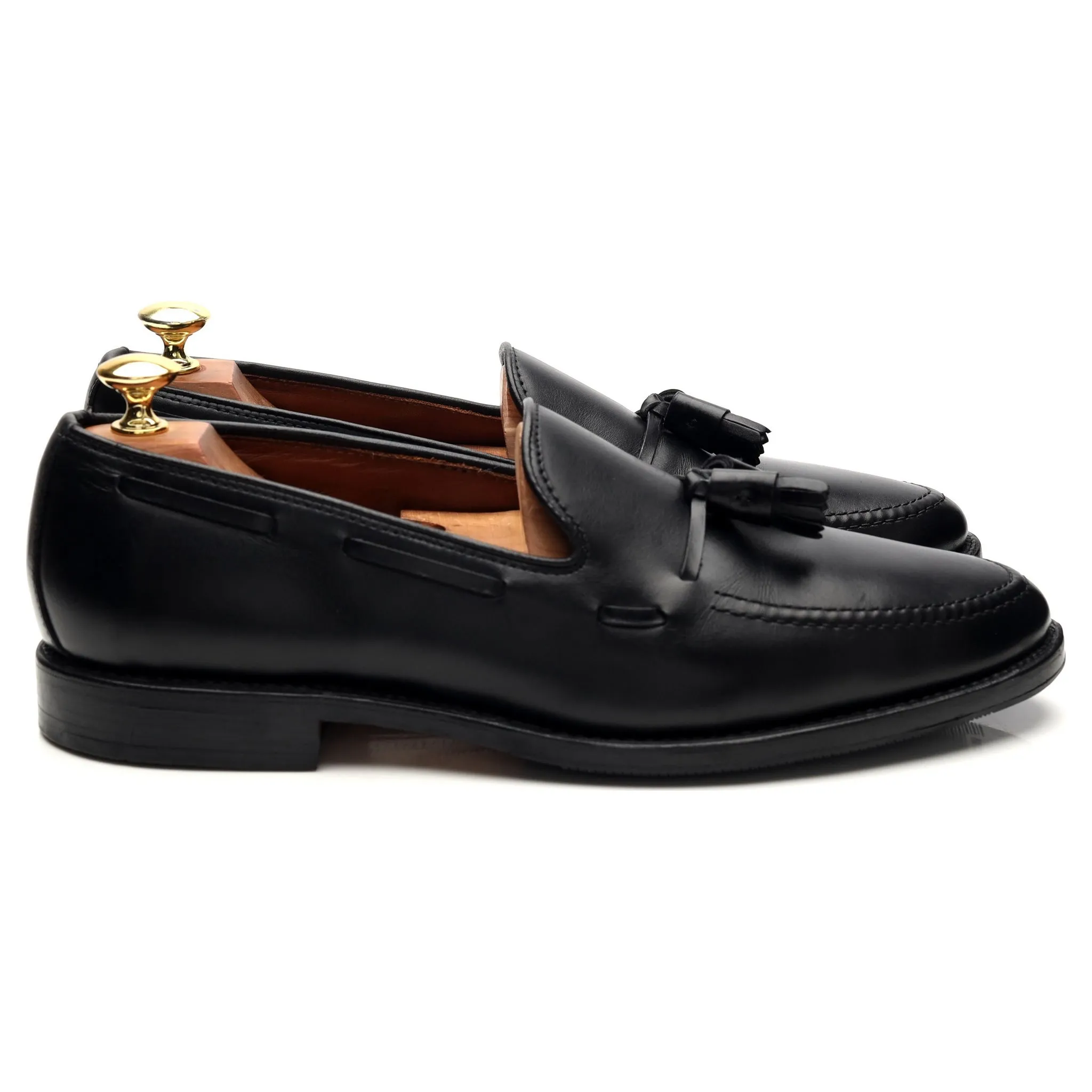 'Grayson' Black Leather Tassel Loafer UK 8 US 9 D