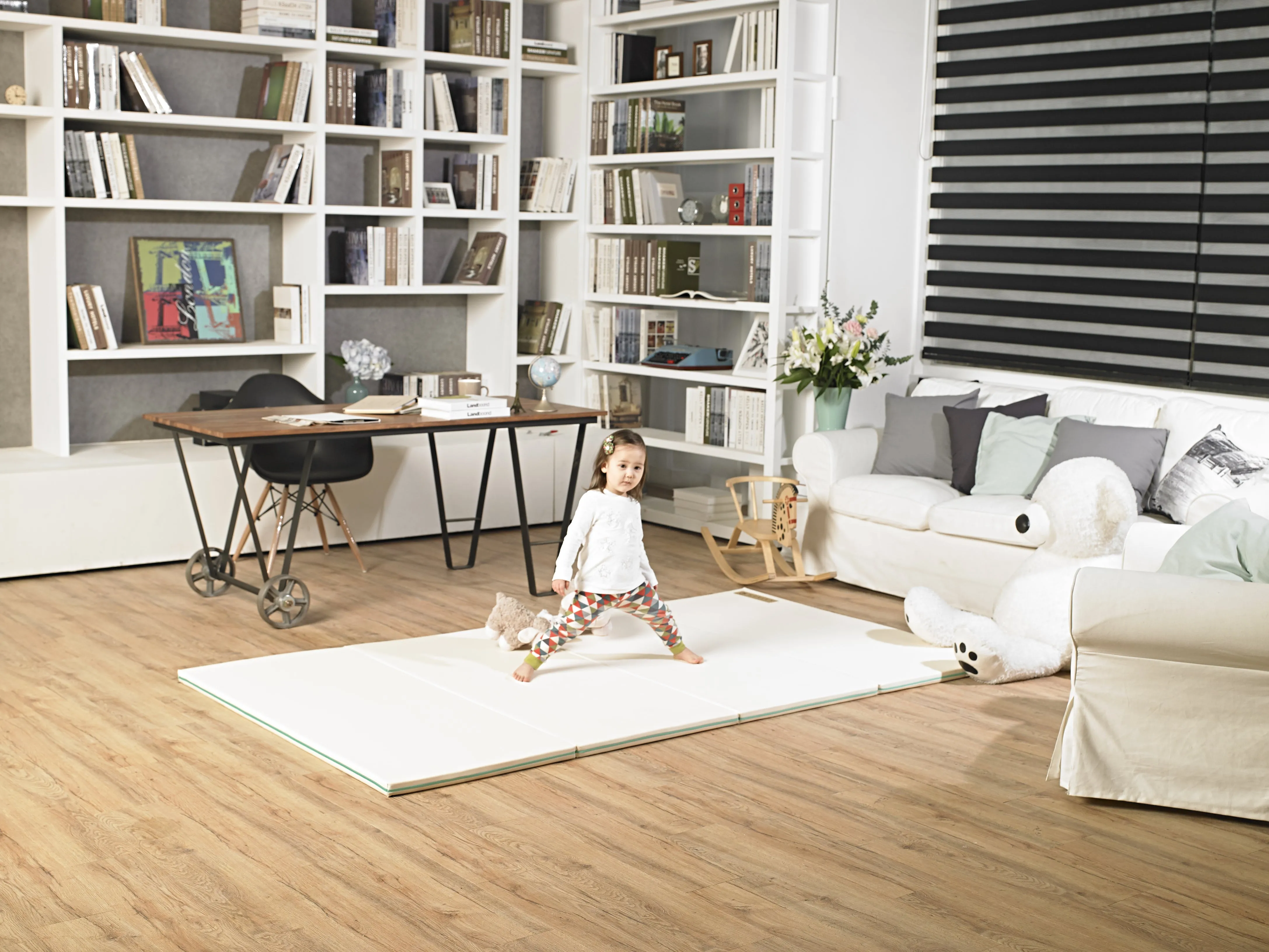 Huella Memory Foam Playmat Marshmellow & Pistachio (Blue) - S (1600 x 1200)