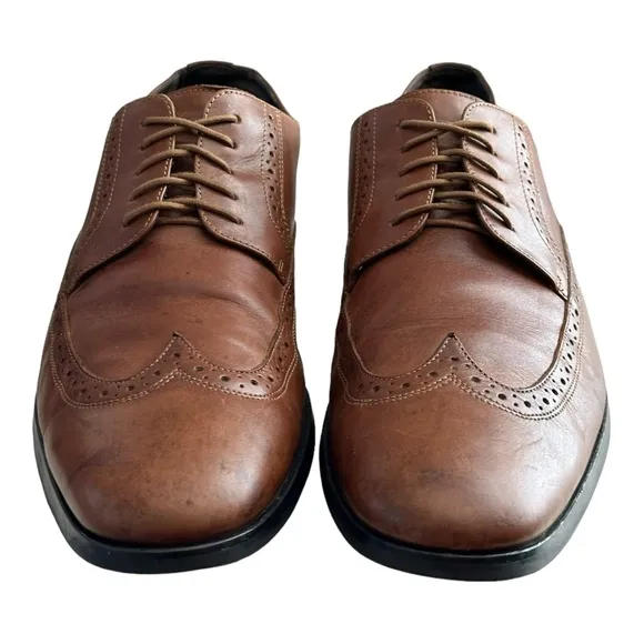 Hugo Boss Men's Wingtip Brogue Dress Leather Shoes Brown Size 12