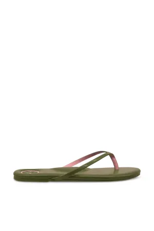 Indie Flip Flops - Army Green / Pink