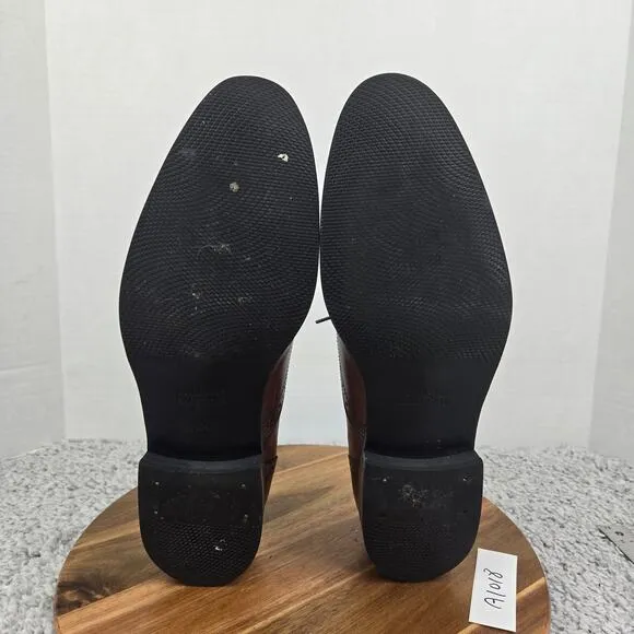 Johnston &amp; Murphy Tyndall Brown Leather Cap Toe Brogue Oxford Dress Shoe Mens 11