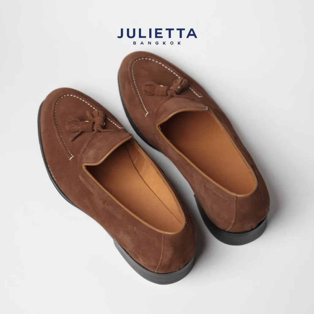 JULIETTA - Tassel Loafer Suede : Brown