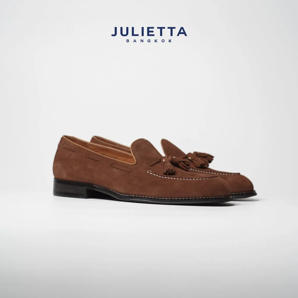 JULIETTA - Tassel Loafer Suede : Brown