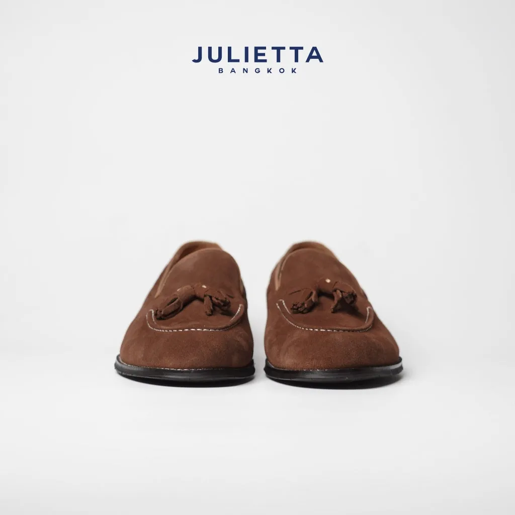 JULIETTA - Tassel Loafer Suede : Brown