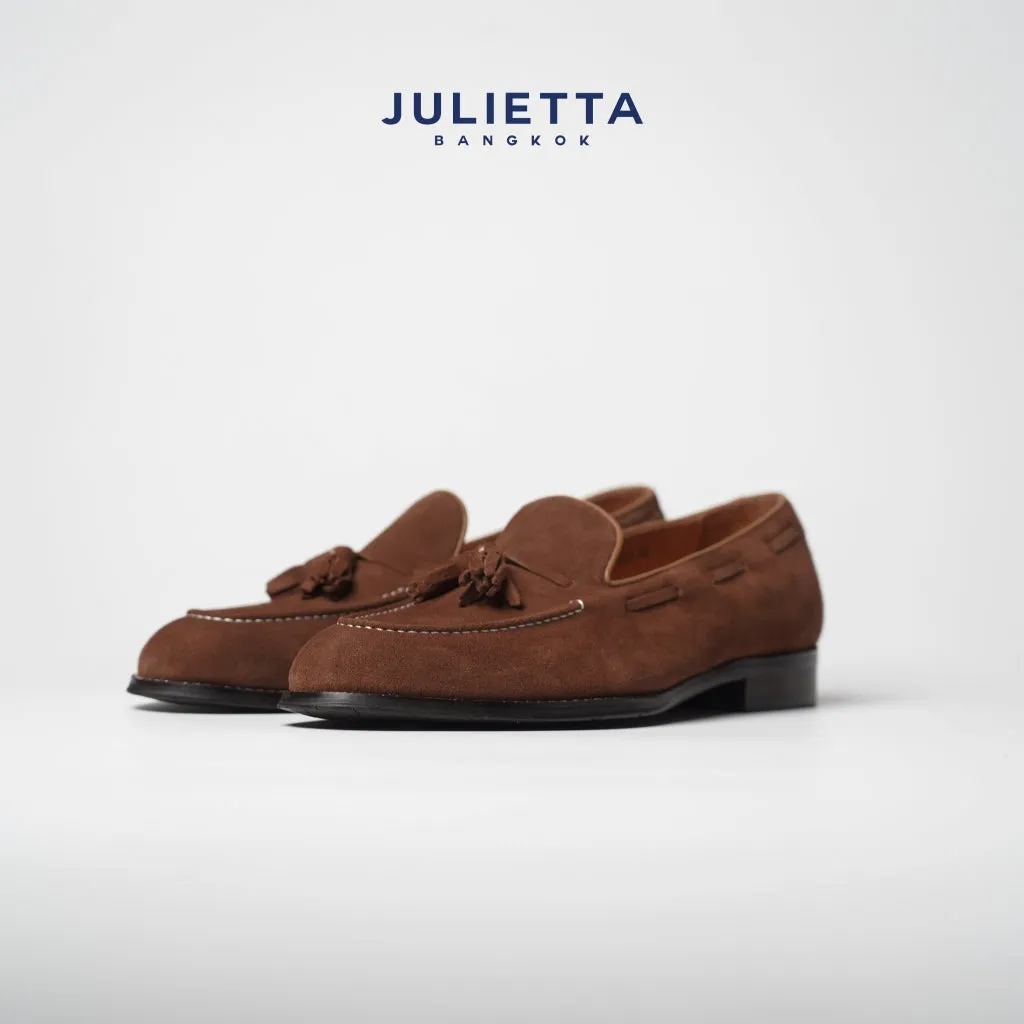 JULIETTA - Tassel Loafer Suede : Brown