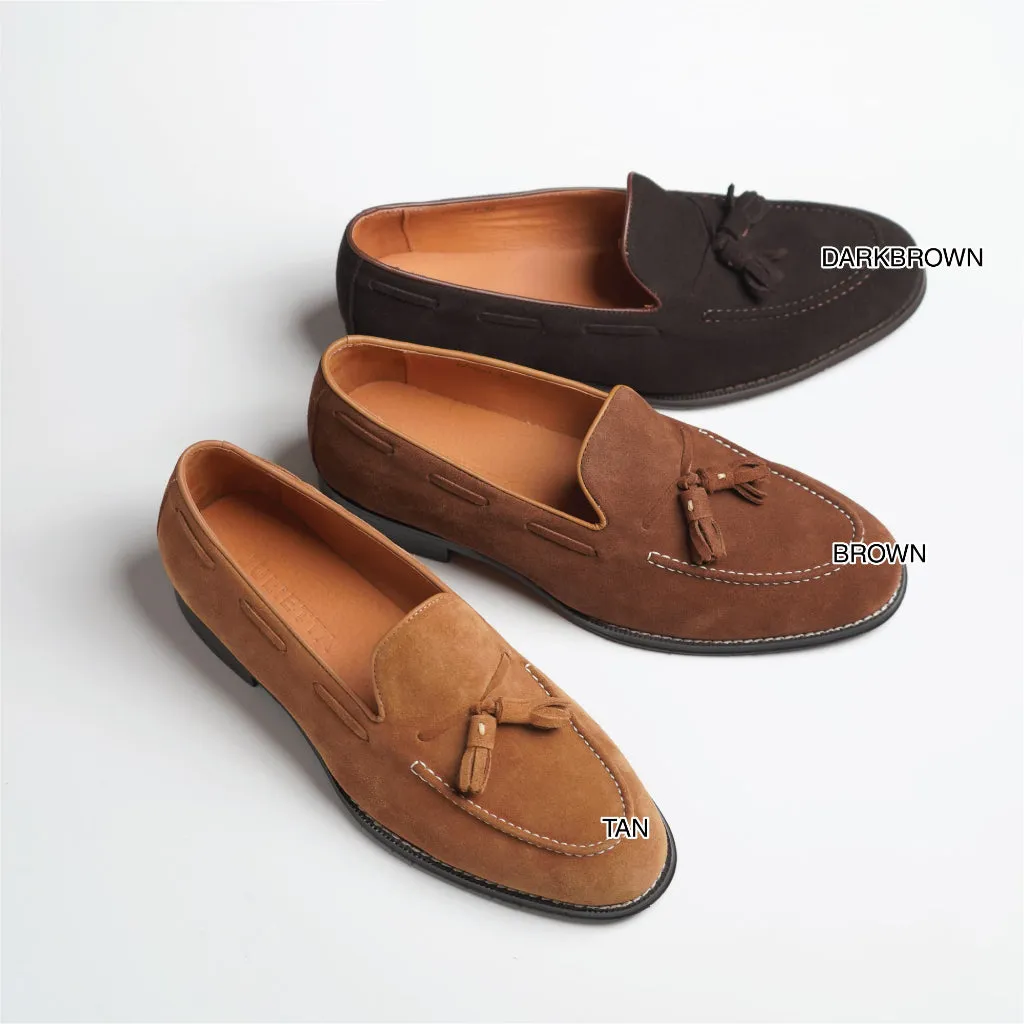 JULIETTA - Tassel Loafer Suede : Darkbrown
