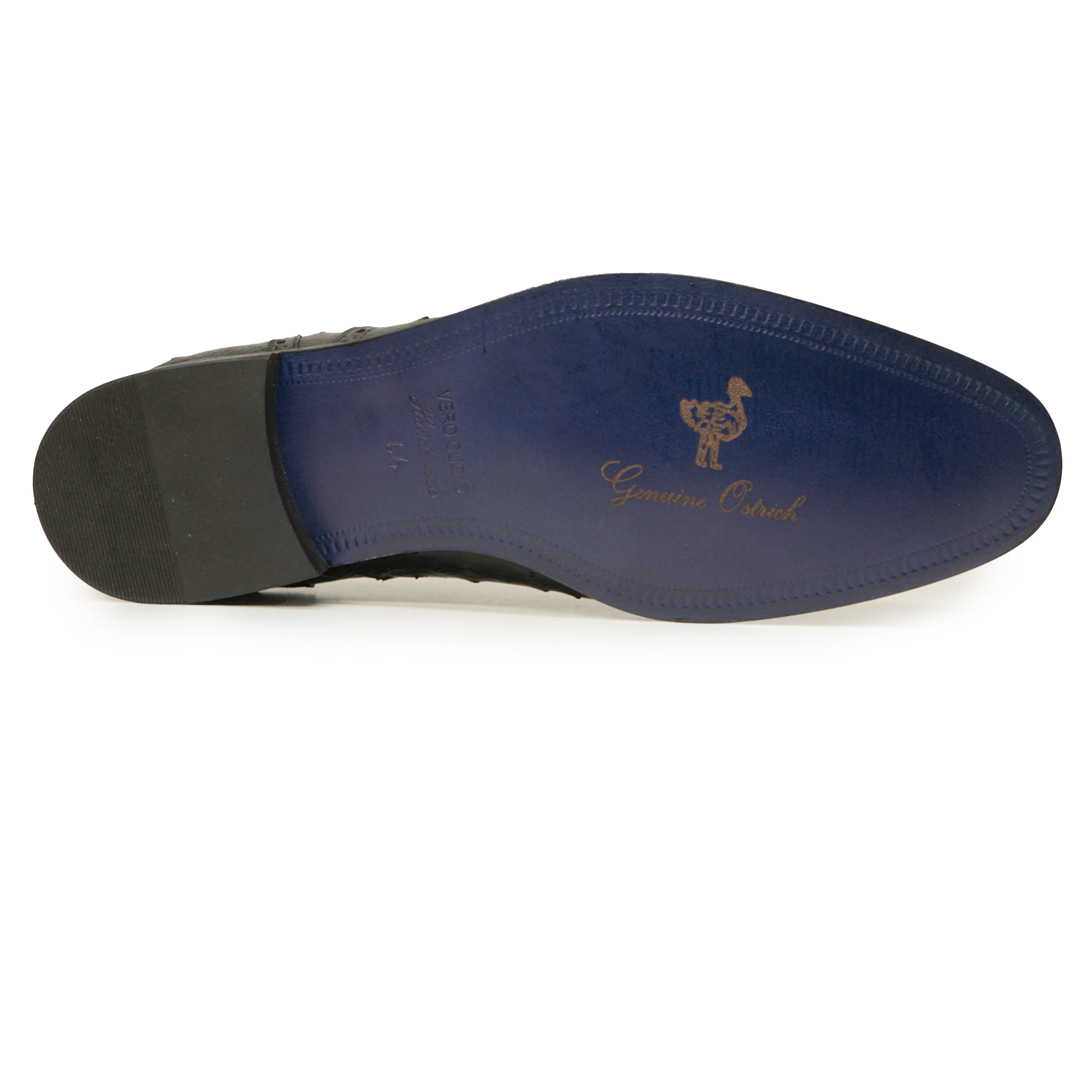 Kashani Black Ostrich Quill Penny Loafers