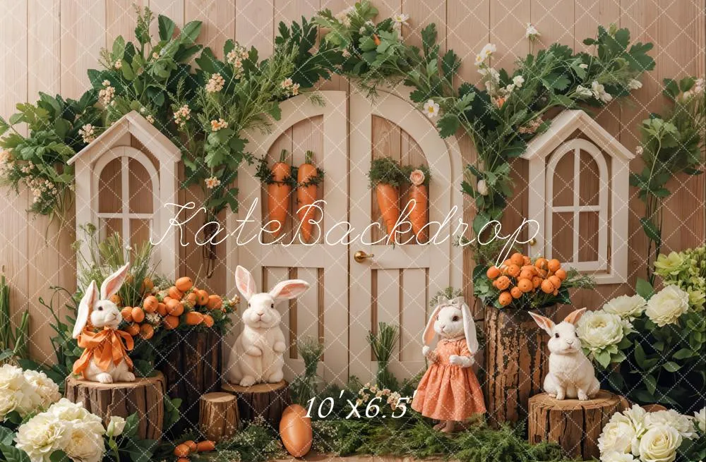 Kate Easter Bunny Garden Fleece Backdrop Designed by Emetselch