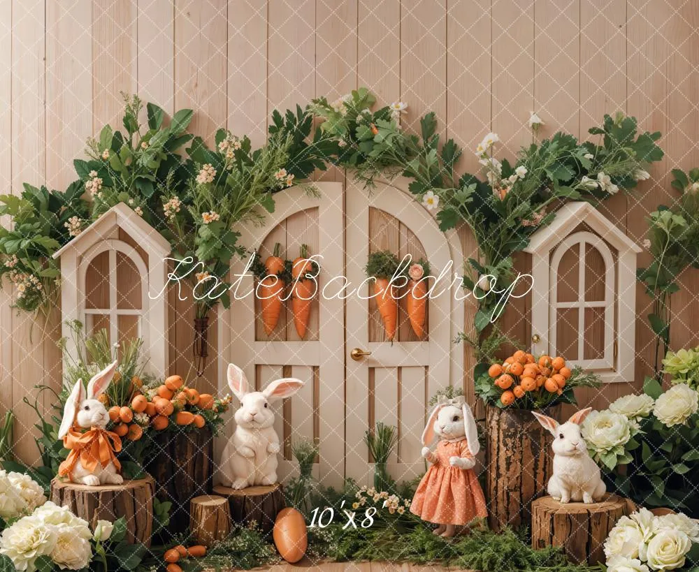 Kate Easter Bunny Garden Fleece Backdrop Designed by Emetselch