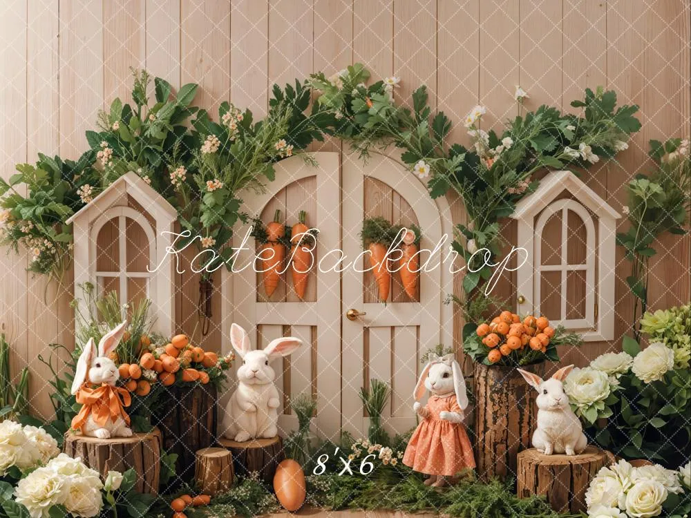 Kate Easter Bunny Garden Fleece Backdrop Designed by Emetselch