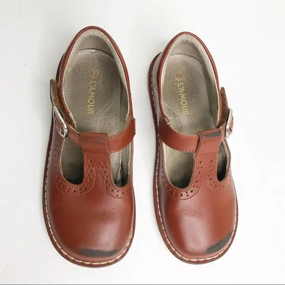 L'AMOUR Frances T-Strap Perforated Mary Jane Shoe