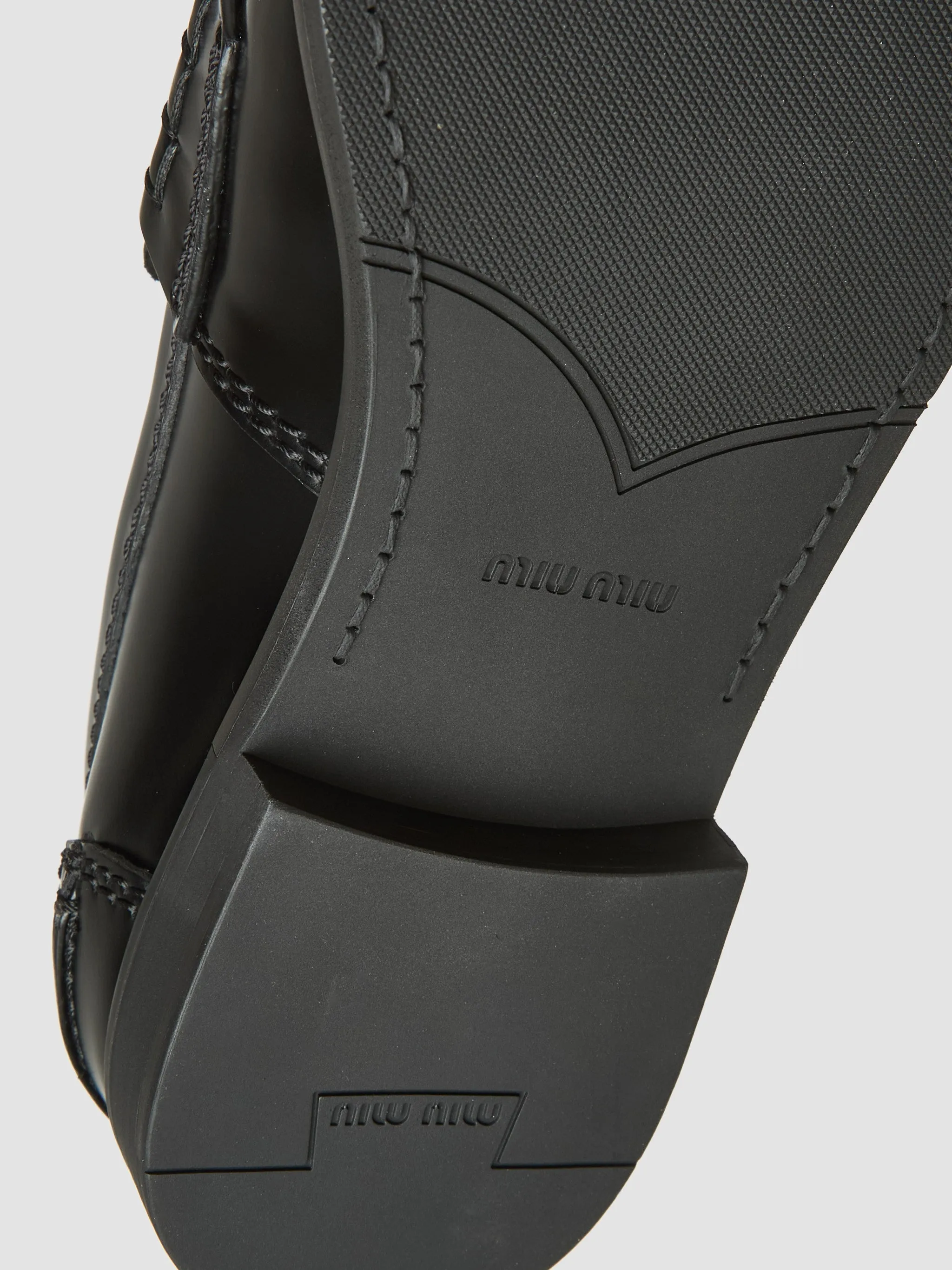 Leather Penny Loafers in Black