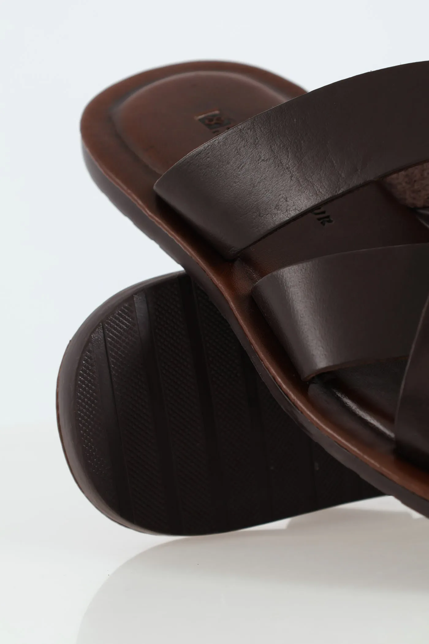 Leather Toe Piece Sandal - Chocolate