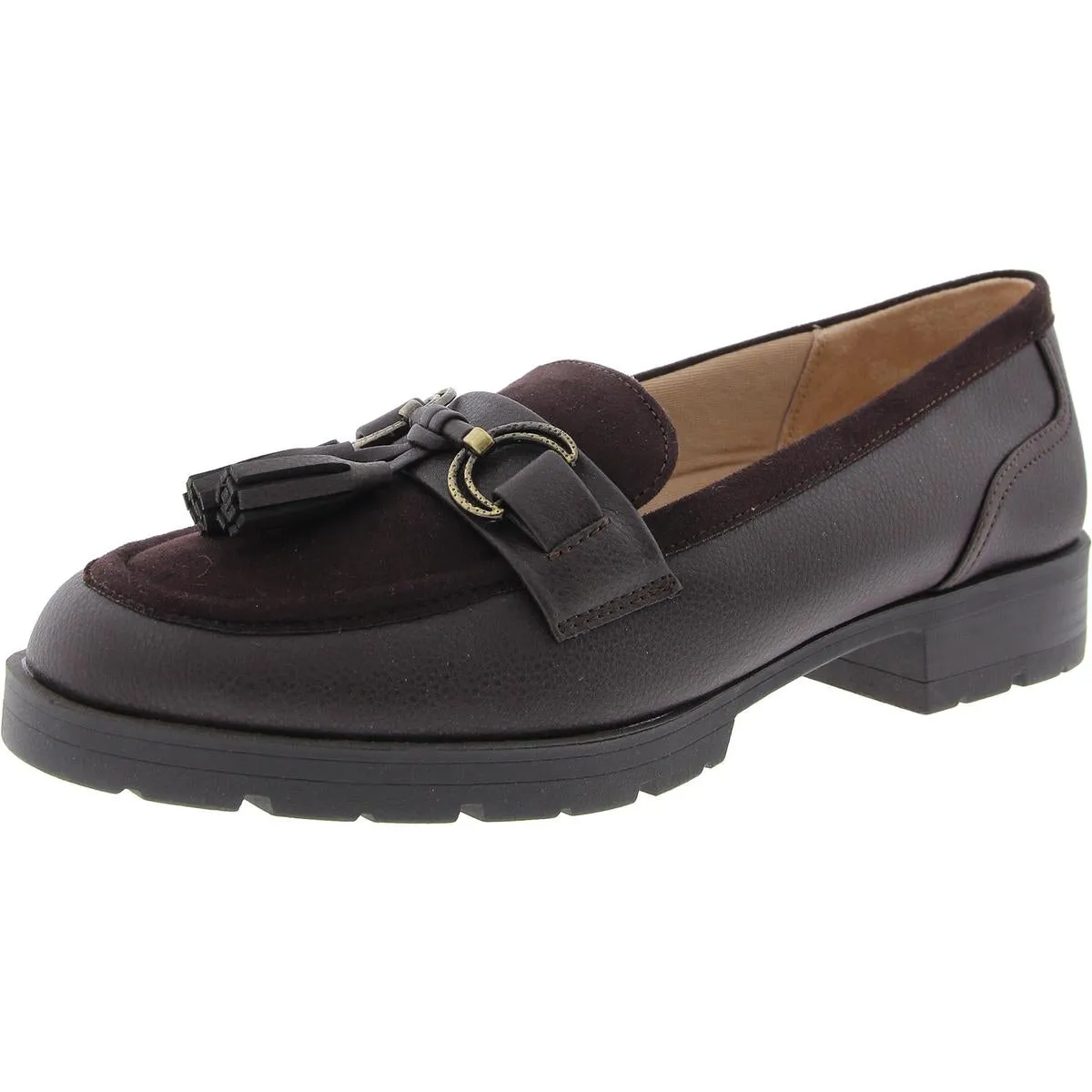 LifeStride Womens Logan Tassel Faux Suede Loafers