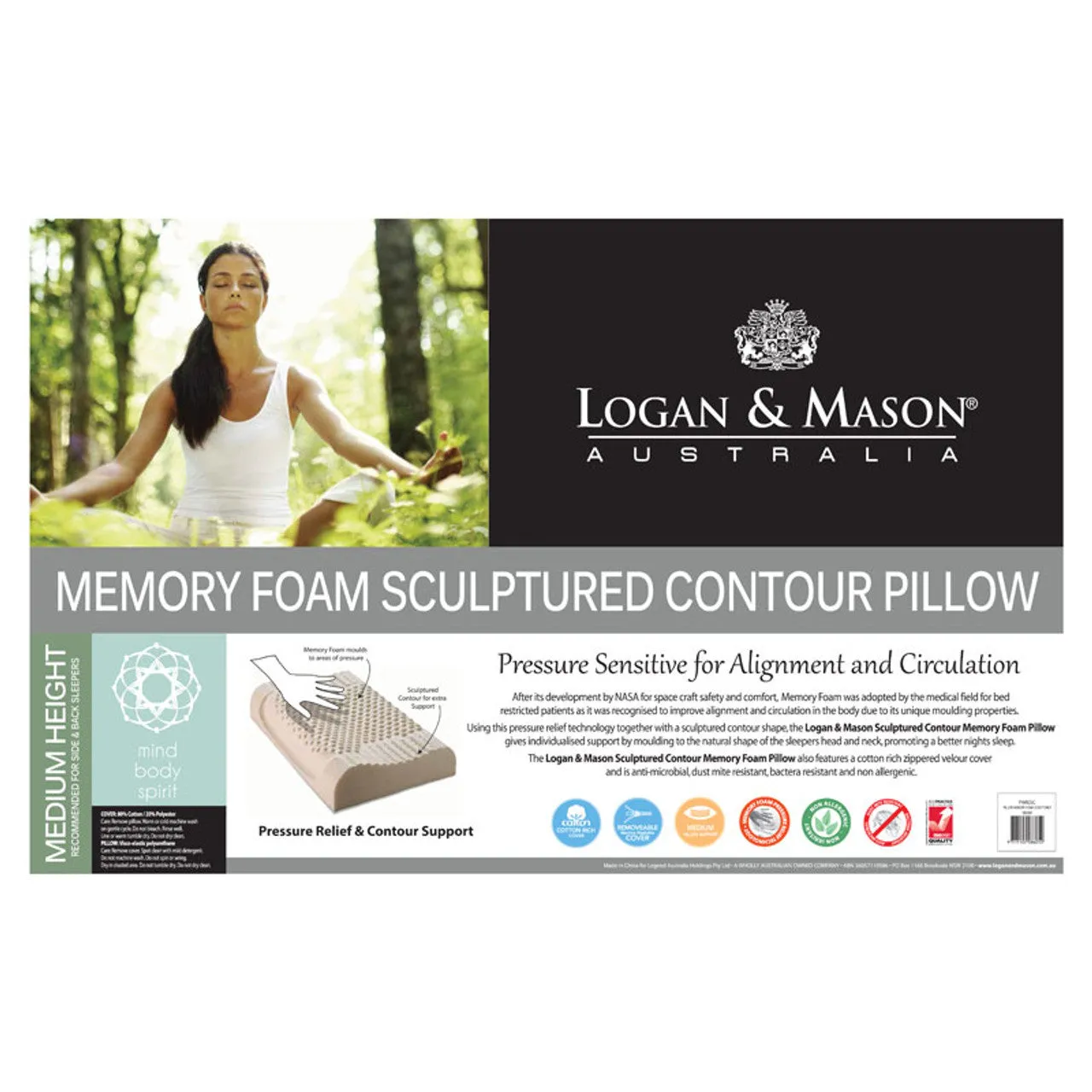 Logan & Mason MEMORY FOAM SCULPTURED PILLOW