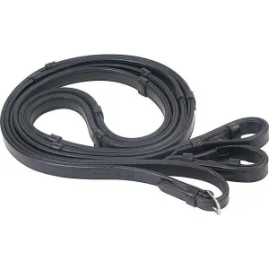 M. Toulouse Platinum Rubber Lined Leather Dressage Reins