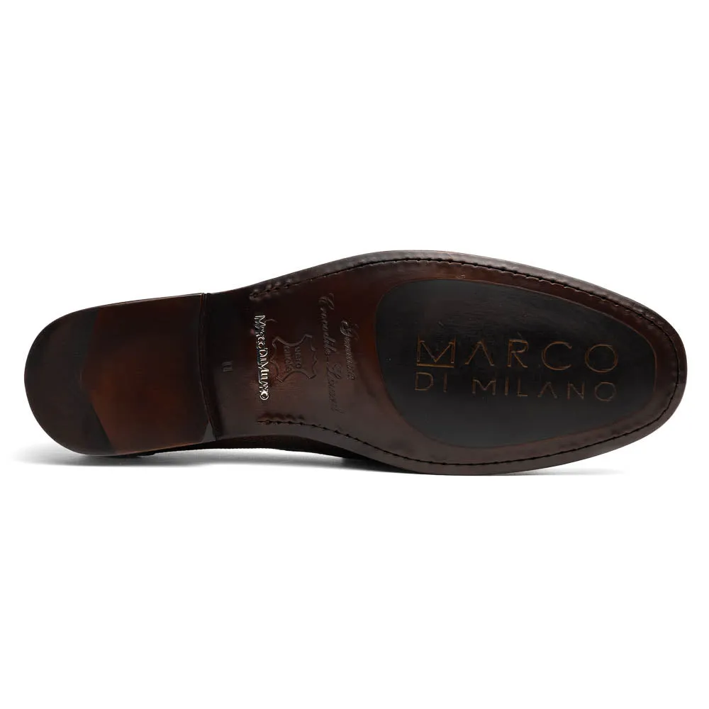 Marco Di Milano Adro Brown Caiman Crocodile / Lizard Bit Loafers