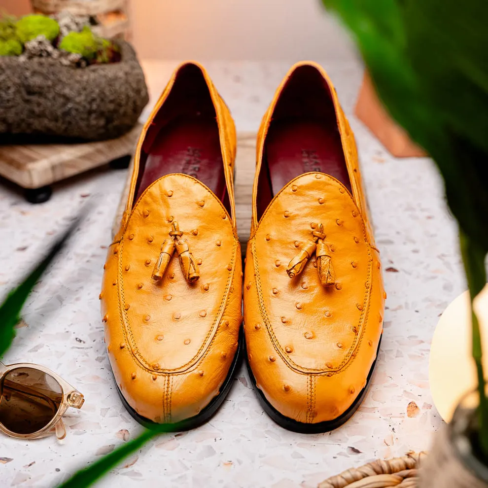Marco Di Milano Aubiere Buttercup Ostrich Quill Tassel Loafers