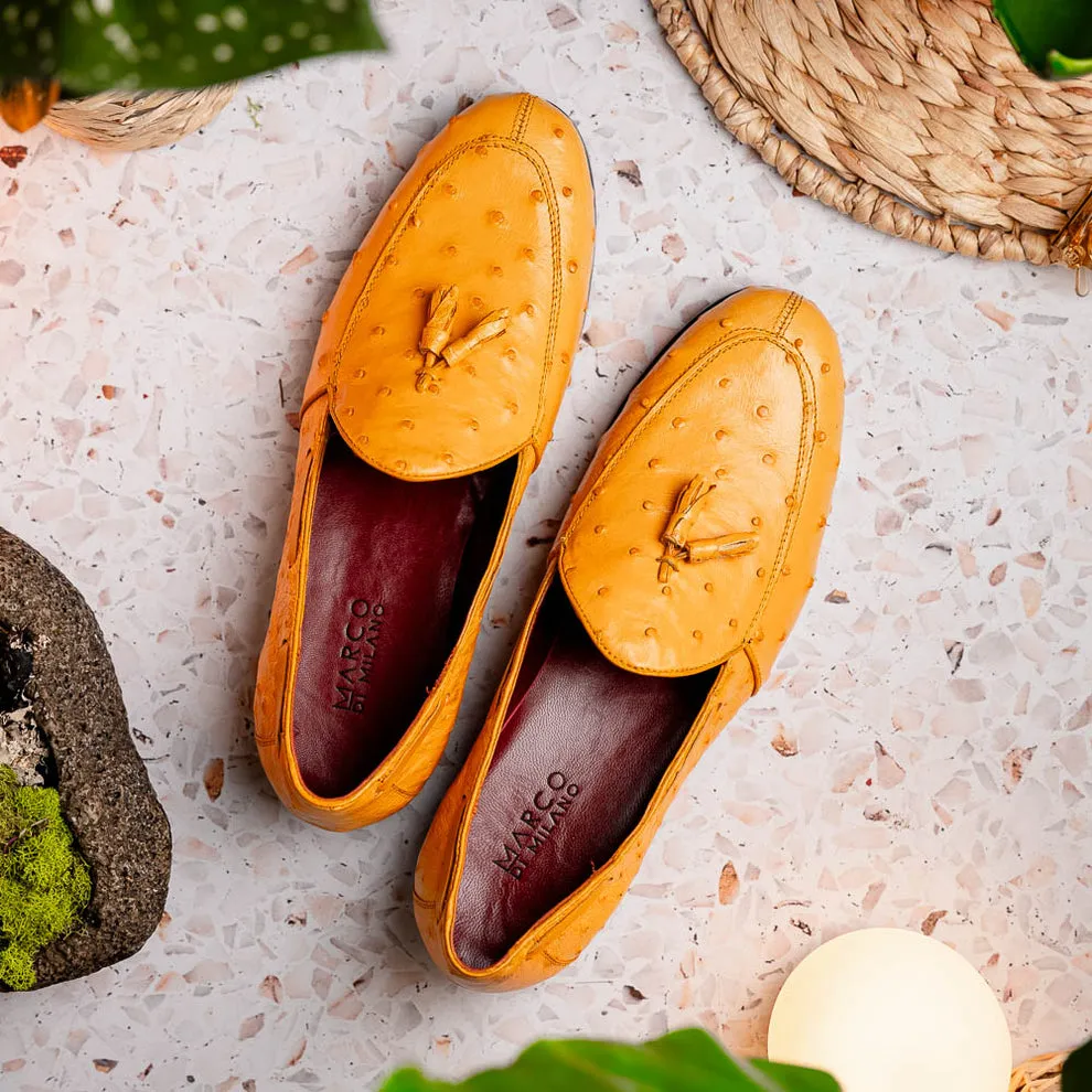 Marco Di Milano Aubiere Buttercup Ostrich Quill Tassel Loafers
