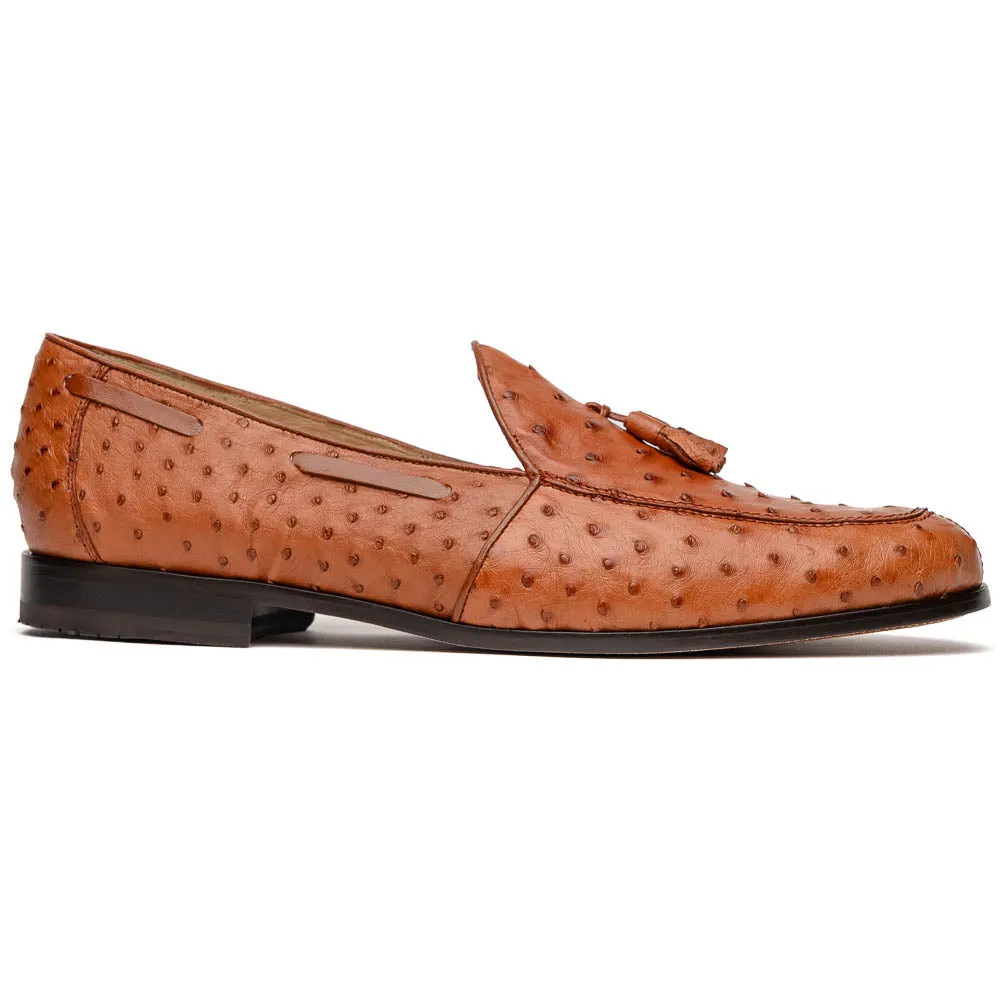 Marco Di Milano Aubiere in Cognac Ostrich Tassel Loafers