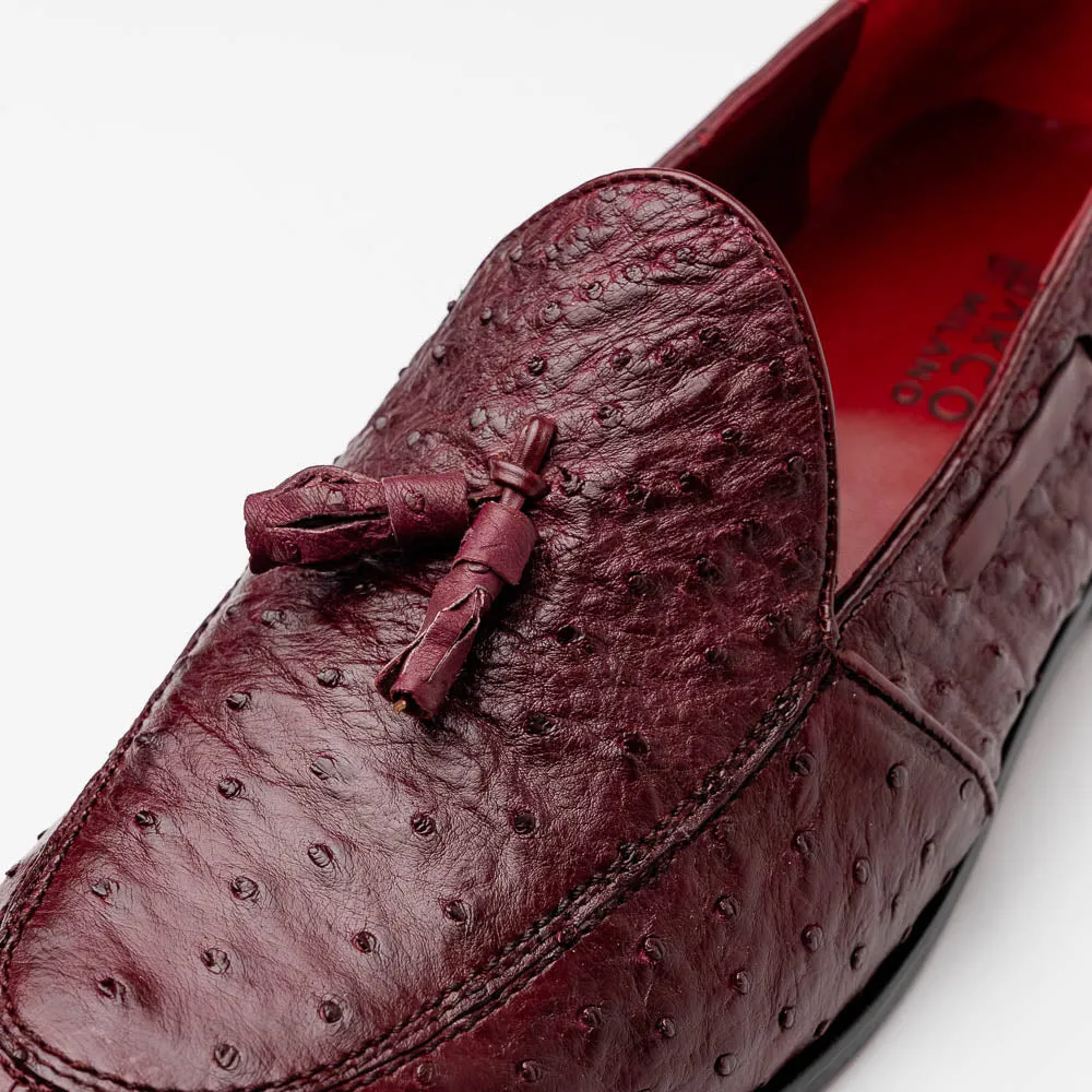Marco Di Milano Aubiere in Wine Ostrich Tassel Loafers